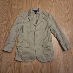 Vintage Polo Ralph Lauren Sport Blazer Women's Med Khaki Cotton Safari Jacket